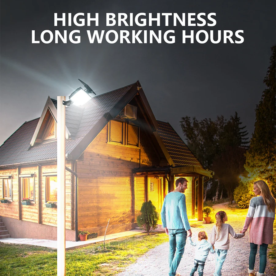 106/160LED Solar Motion Light Outdoor Separate Panel Solar Flood Lights 3 Light Modes for Garden Garage Waterproof Wall Lights
