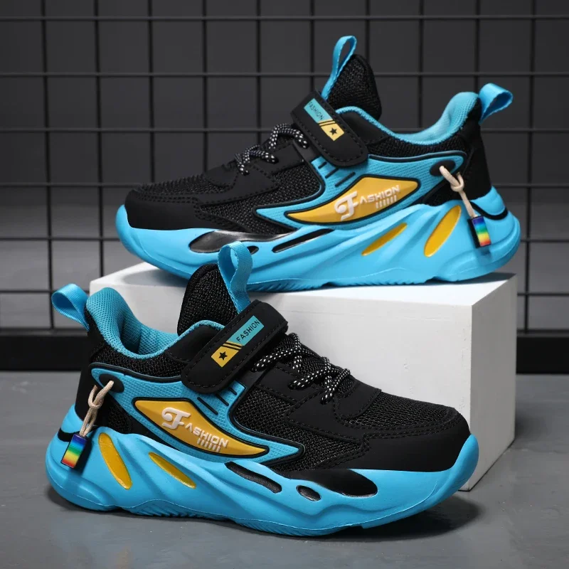

Children Sneakers for Boys Mesh Breathable Running Sports Shoes Kids Girls Flat Casual Shoes Big Size 40