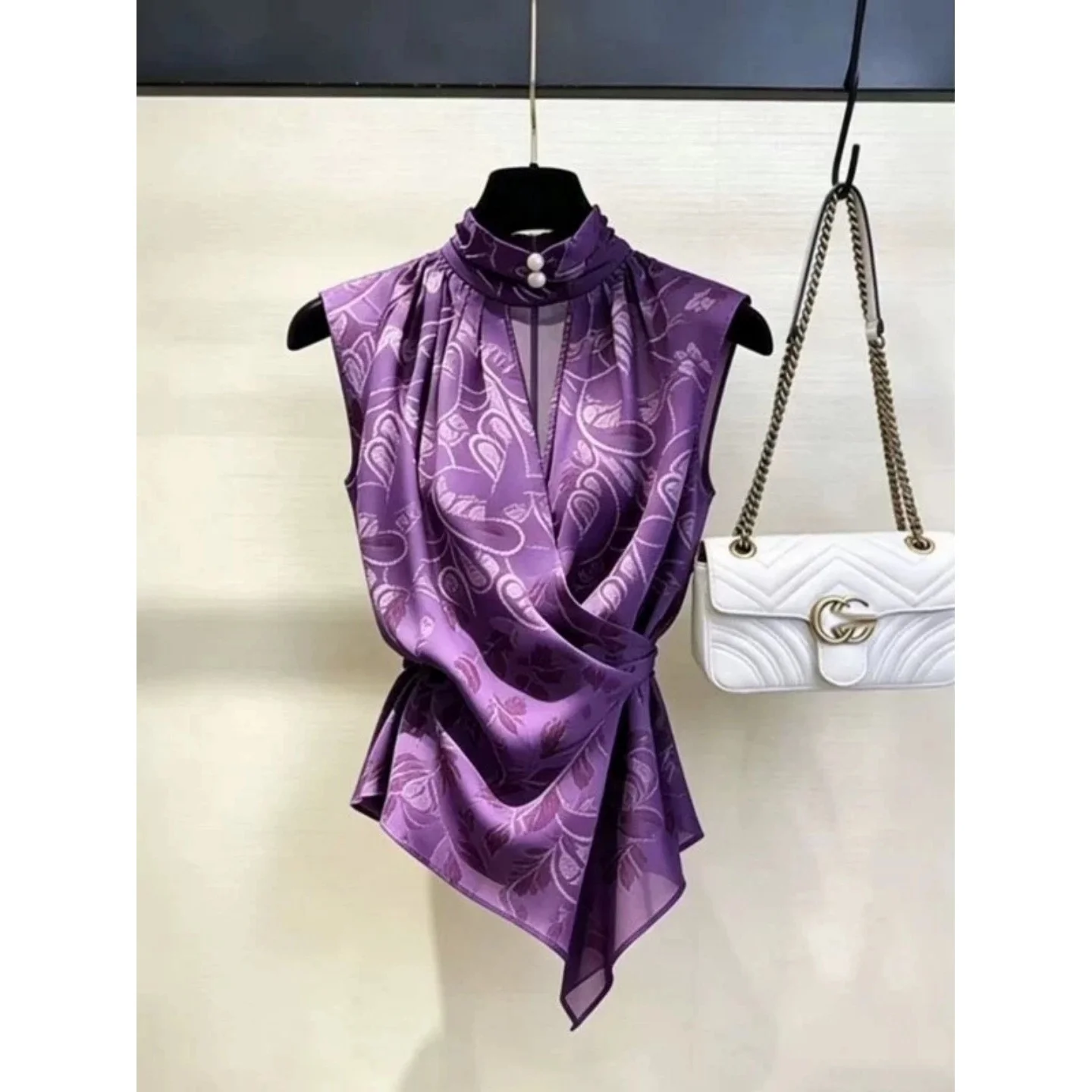 

Pure Desire Style Women's Sleeveless Shirt Summer Vintage Top CHAO Level Recommendation Cool Feeling Polyester Fiber 2026 New