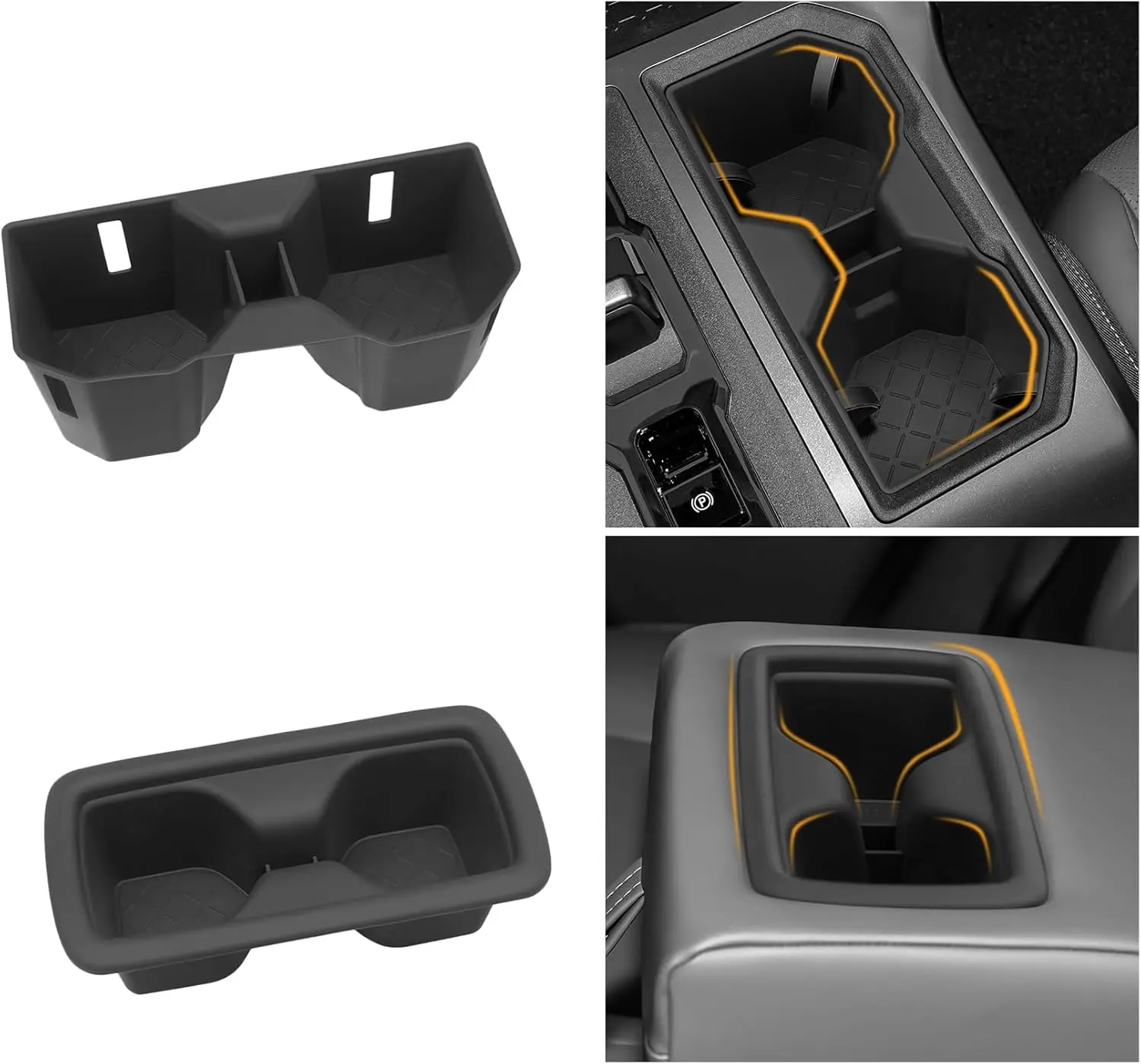 

2PCS Cup Holder Compatible For Toyota 2026 RAV4 Limited Hybrid Accessories Silicone Material Front & Rear Insert Center Console