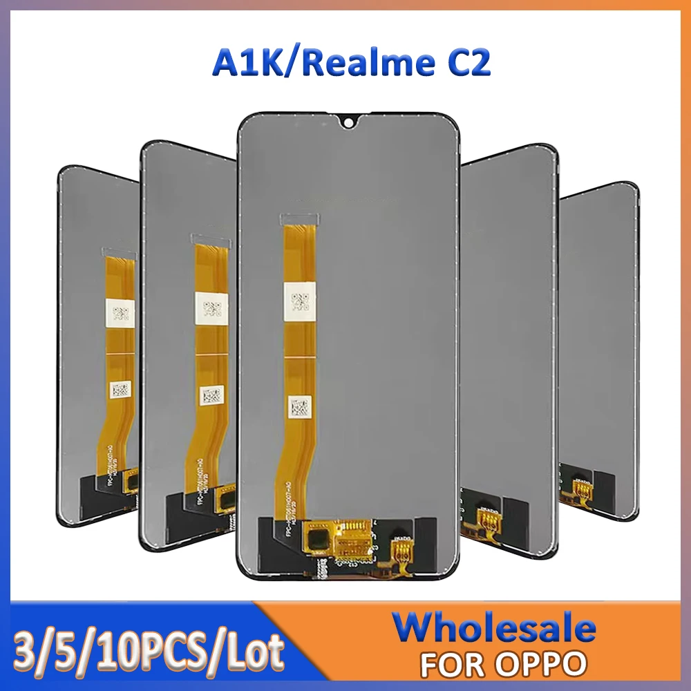 

Wholesale 3/5/10 pieces Lot For OPPO Realme C2 A1K LCD Screen With Touch Mount Replacement Display