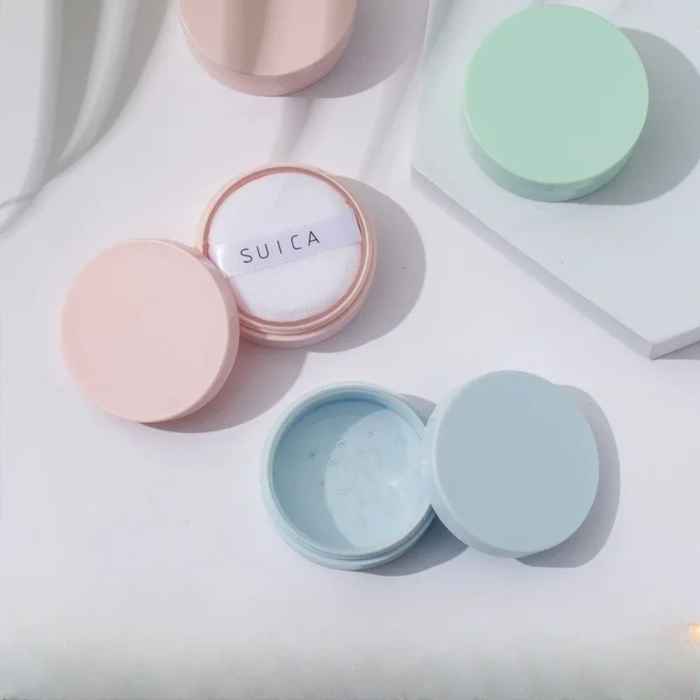 New Mini Macaron Empty Loose Powder Box Jars with Sifter Dispersion Powder White Cap Puff Powder Subpackage Cosmetics Container