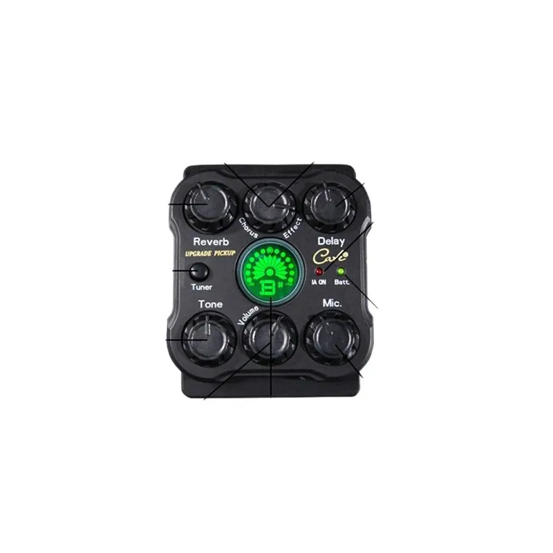 Guitar Pickup, DSP Acoustic Amplifier for Folk Classical Wooden Guitars, Tone Tuning Adjustment, Vibration Enhancer