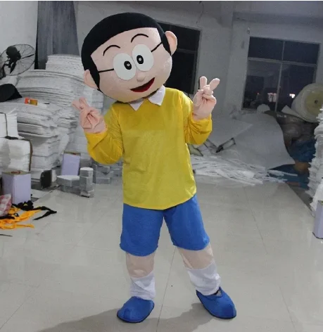 

New Adult Hot Sale yellow clothing Boy Doll Fancy Cartoon Mascot Costume Plush Christmas Fancy Dress Halloween Mascot Costume