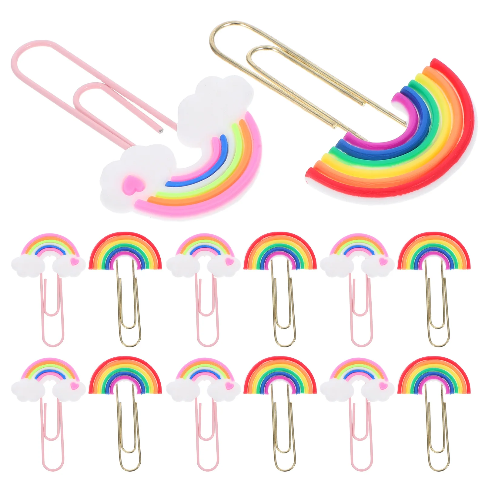 

20Pcs Colorful Rainbow Paper Clips Small Decorative File Clips for Office Supplies Novelty Creative Paper Organization