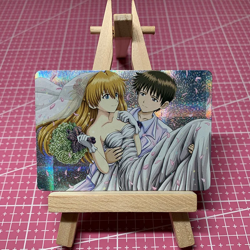 NEON GENESIS EVANGELION DIY Ayanami Rei Asuka Ikari Shinji Akagi Ritsuko Refraction Glitter Collectible Cards Birthday Gifts