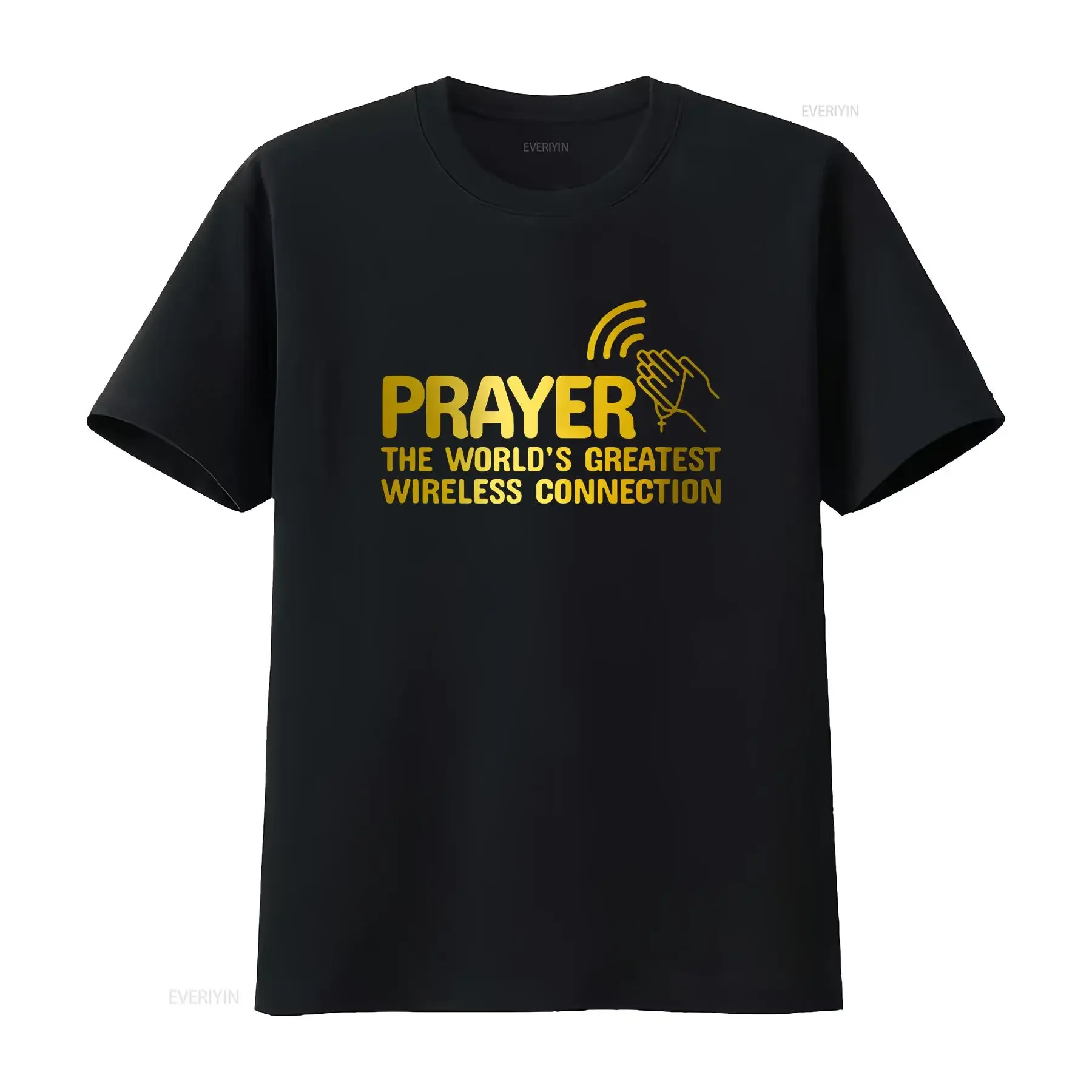 Prayer The Worlds Greatest Wireless Connection Christian Vintage Men's T Shirt vintage Washed Casual streetwear Stylish