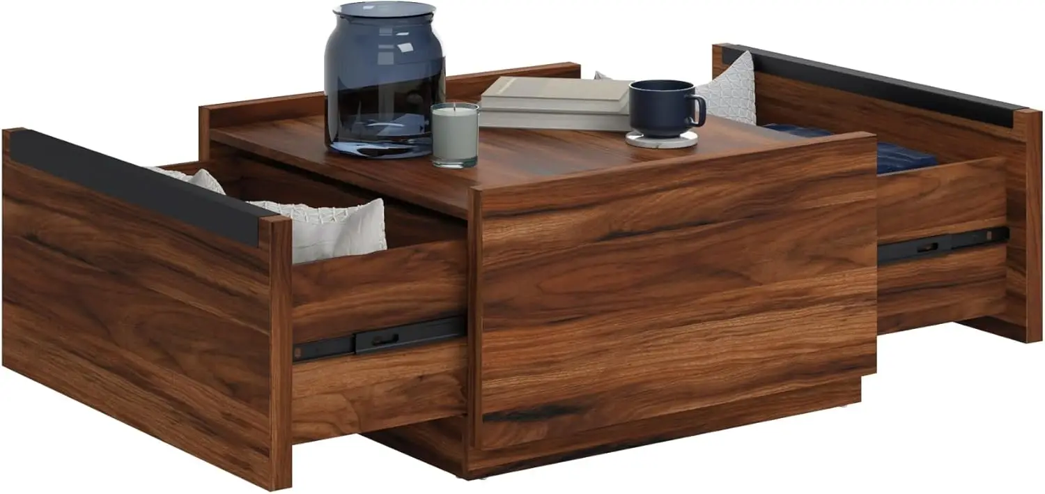 Manhattan Gate Modern Square Coffee Table, Blaze Acacia Finish