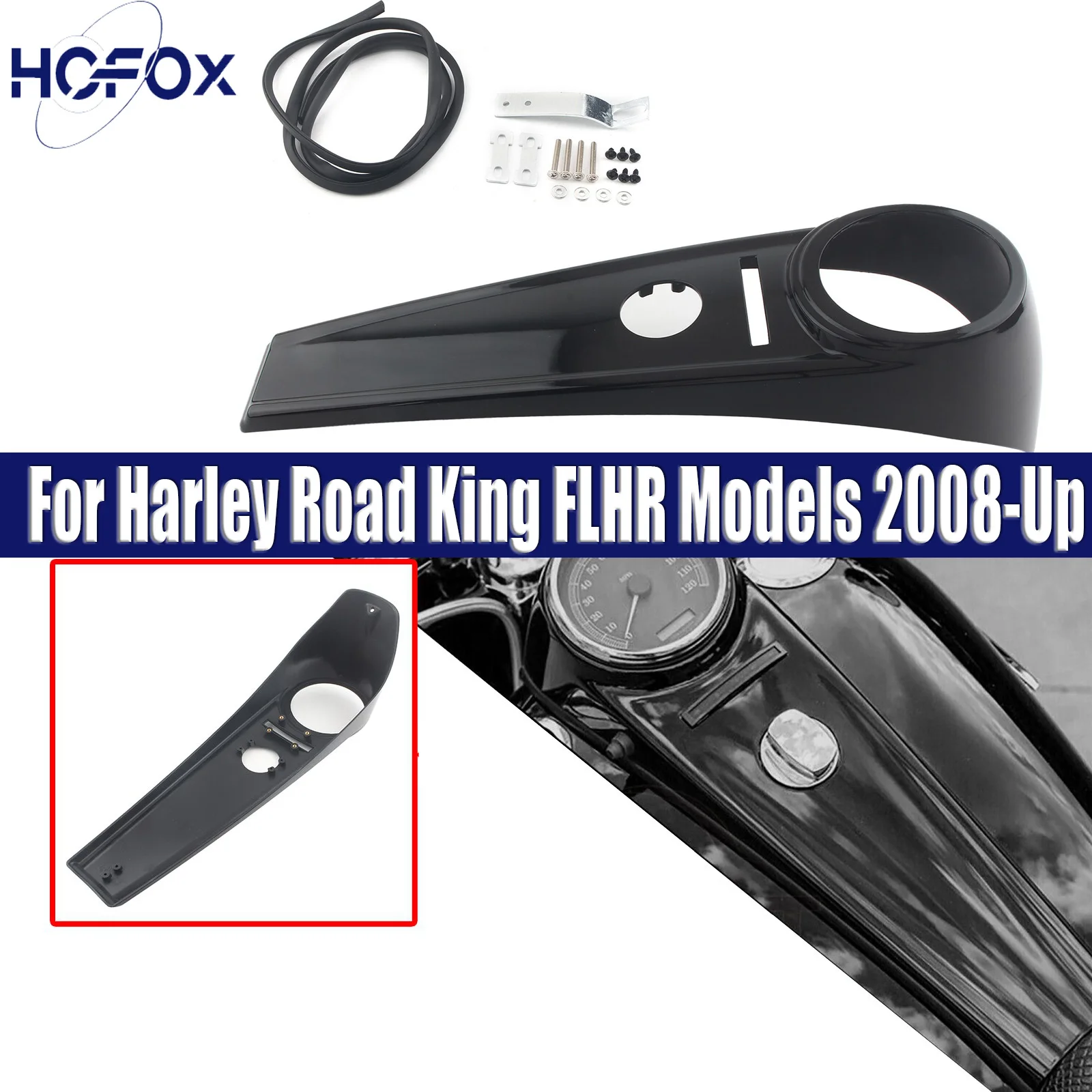 

For Harley Road King FLHR Models 2008-Up Motorcycle Fuel Gas Tank Instrument Panel Console Cover Dash Panel