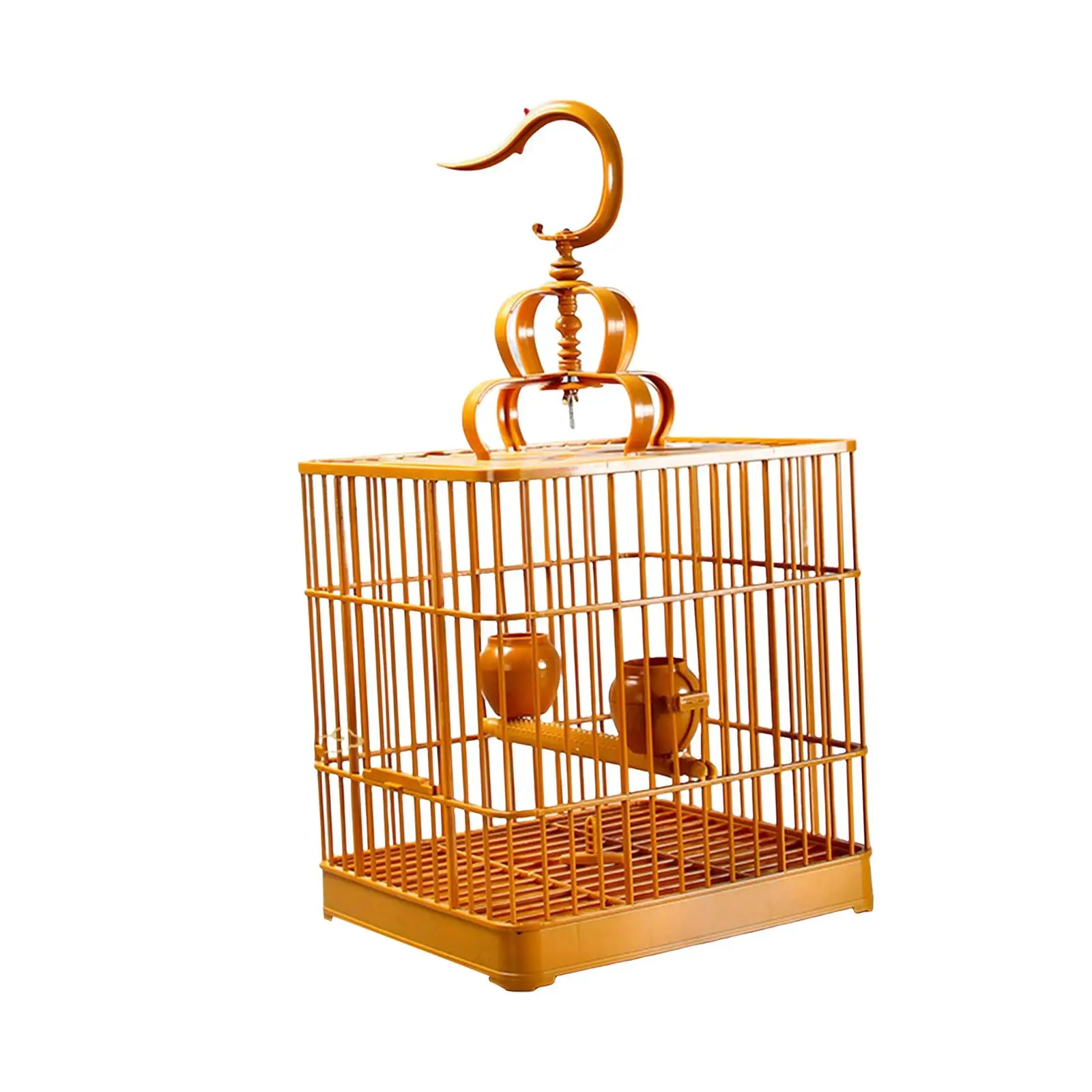 Spacious Parrot Cage for Budgies Lovebirds Finches with Tray and Perch PP Plastic Pet House Easy Clean for Cockatiel Conure