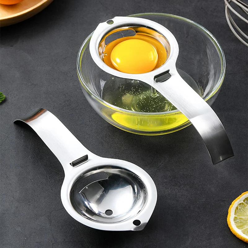 Egg Separator Long Handle Egg Yolk Separator Stainless Steel Egg Tools Yolk White Divider Filter for Cooking Kitchen Accessories