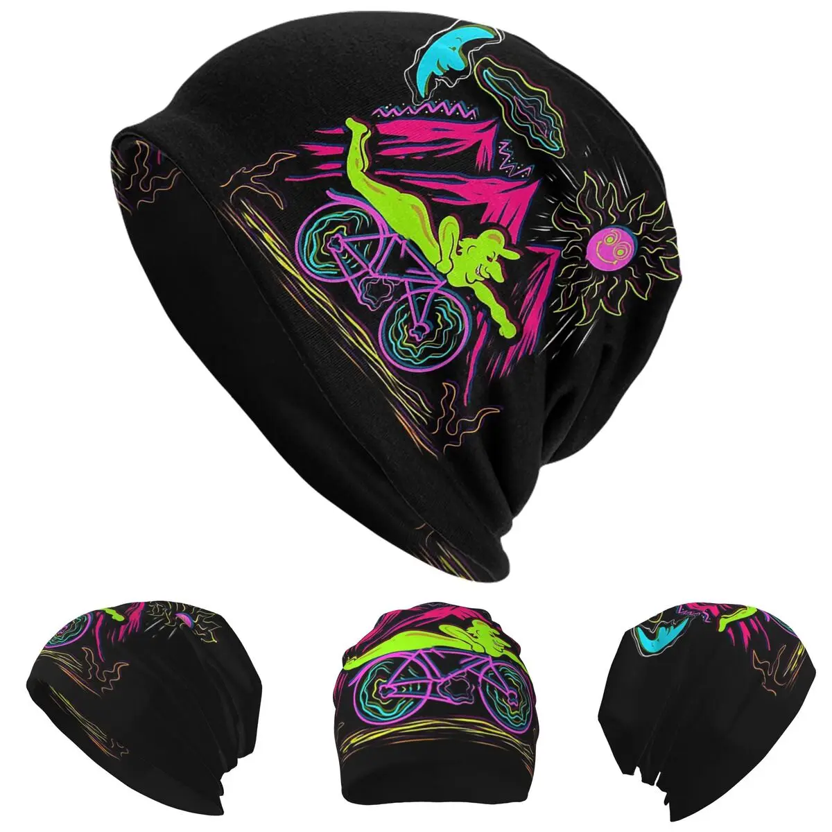 

Bicycle Day 1943 LSD Acid Hofmann Trip Hallucinogen Skullies Beanies Hats Autumn Winter Cap Knitted Bonnet Caps for Men Women