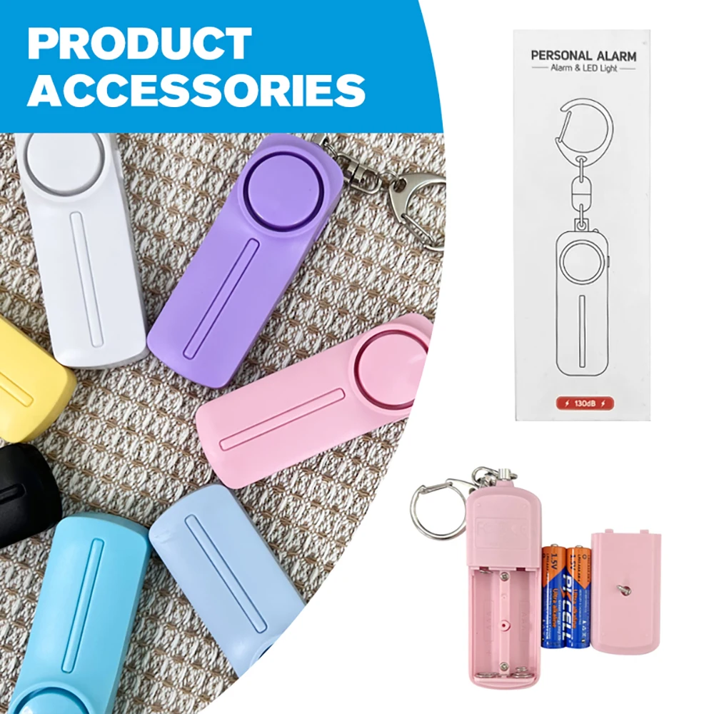 Personal Security Alarm 130db Sound Self Defense Loud Alarm Keychain Portable Antiwolf Girl Child Women Security Protect Alert