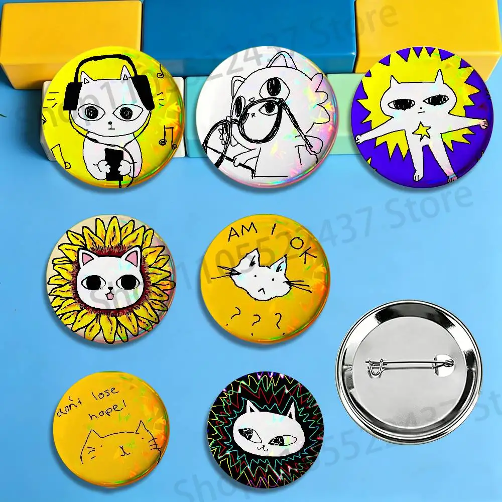 Cartoon K-Kitty Shaped Stars Meme Badges Cartoon Character Pins Brooch for Bag Shoes Decoration Jewelry Gifts