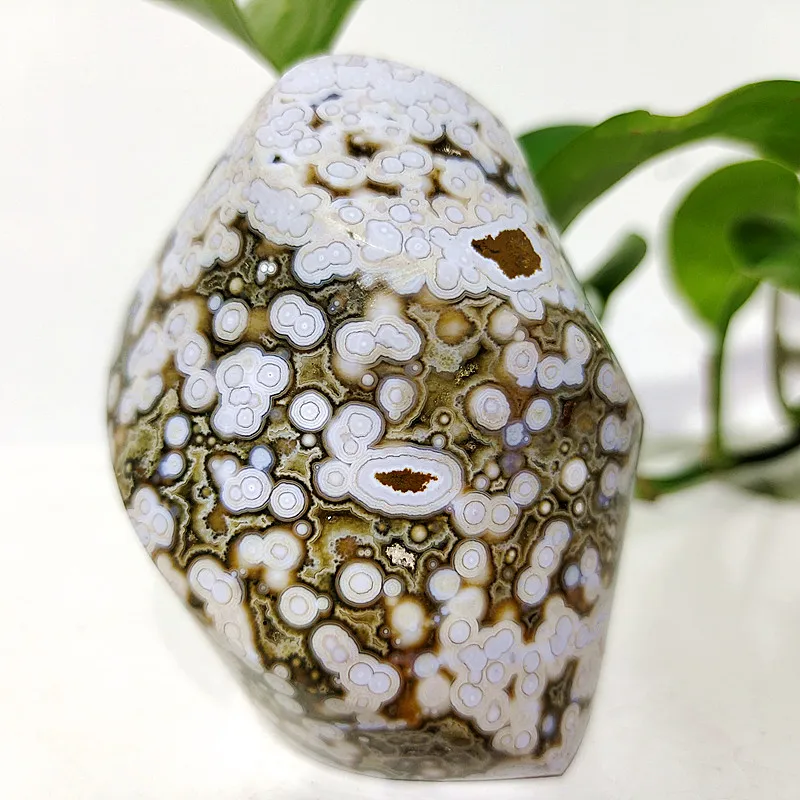 

Natural Stone Ocean Jasper Crystal Flame Point Freeform Display Home Room Decor Ornaments And Spiritual Meditation Reiki Healing