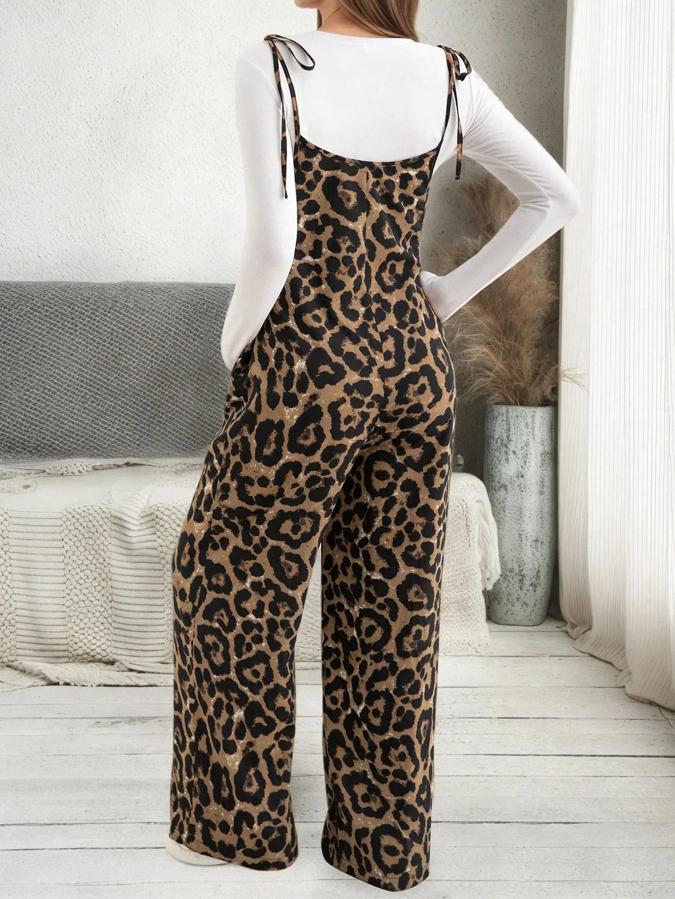 Leopard Print Maternity Pants Trousers Spring Summer Loose Casual Pregnant Women One-Piece Wide Leg Rompers Overalls Jumpsuit