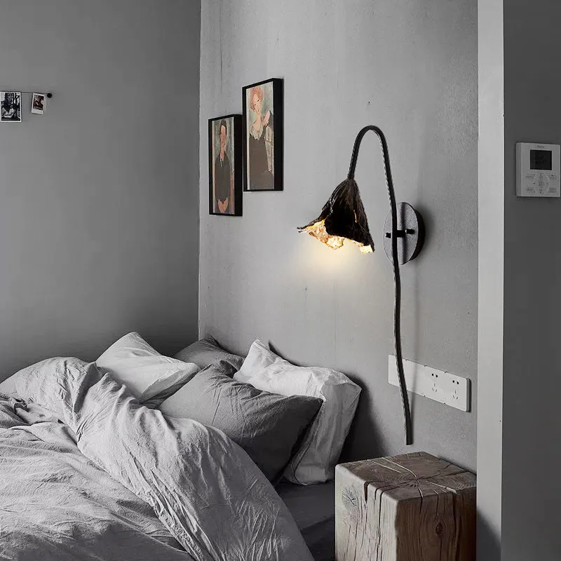 Creative Withered Lotus Wall Lamp Chinese Wabi-sabi Style Living Room Bedroom Bedside Light Minimalist Study Teahouse Decoration