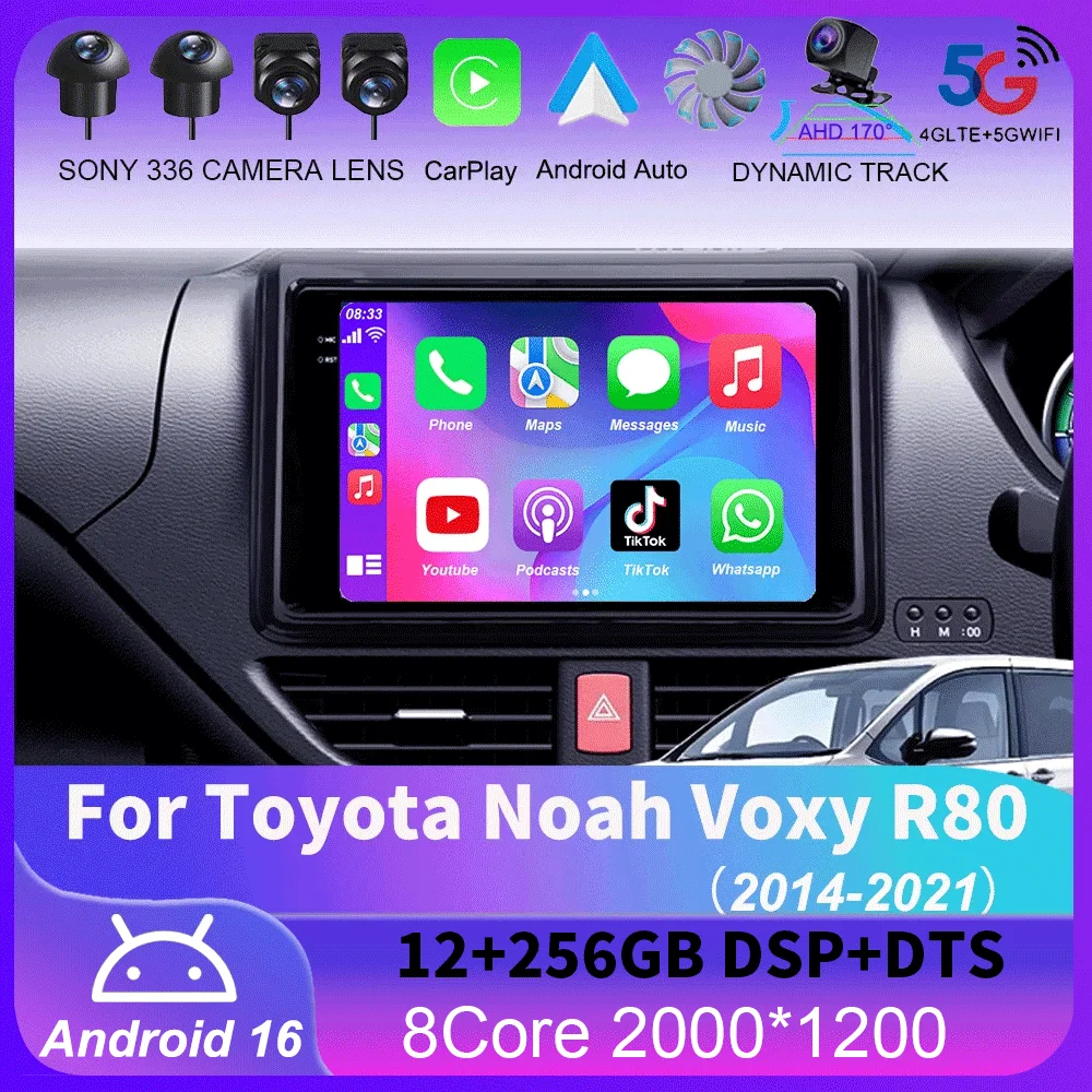 

Android 16 For Toyota Noah Voxy R80 2014 - 2021 Car Radio Multimedia Video Player Navigation stereo GPS