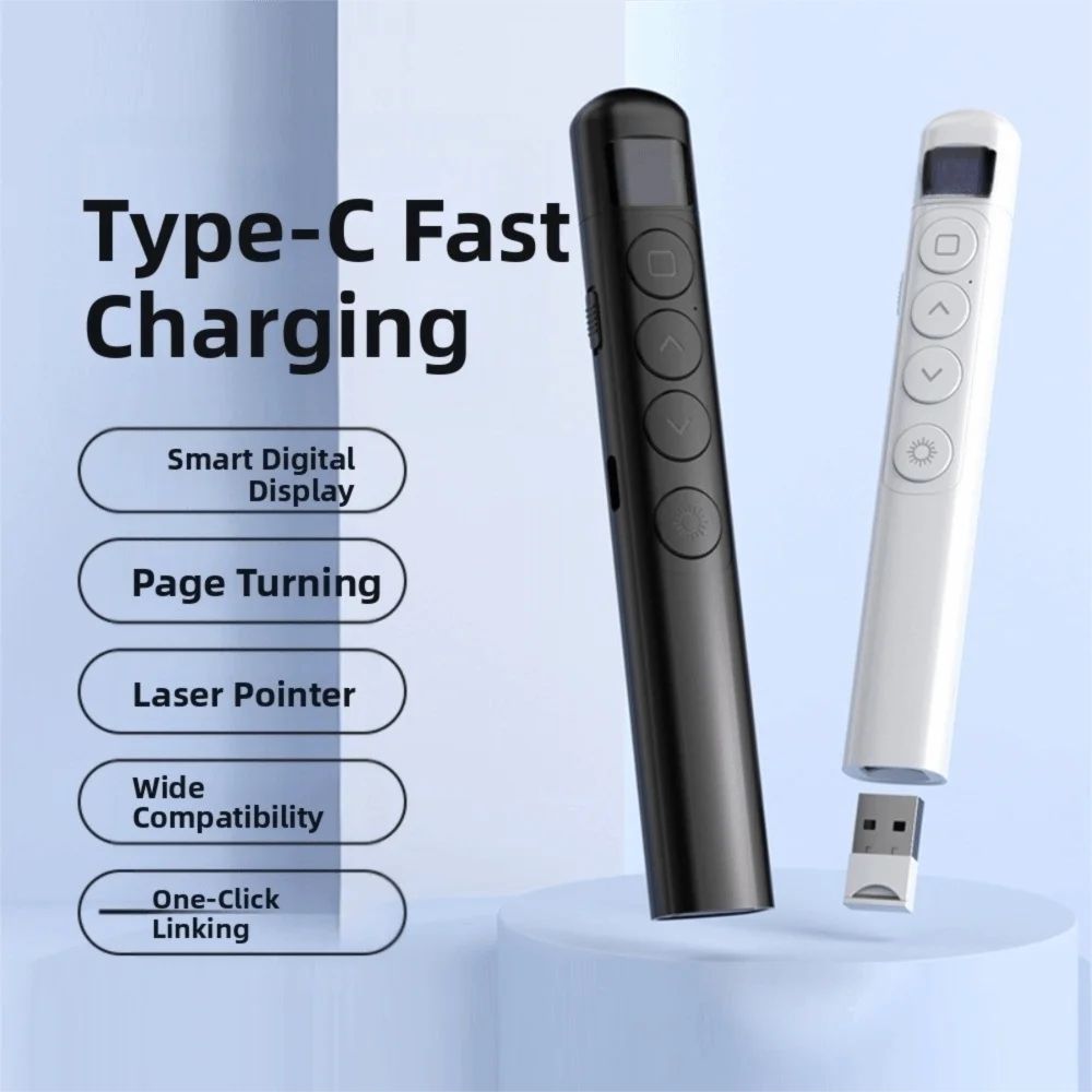 RF2.4 جيجا هرتز التحكم عن بعد صفحة تحول القلم الأشعة تحت الحمراء نوع C قابلة للشحن الوسائط المتعددة صفحة تيرنر 100 متر المسافة تنوعا PPT عن بعد #3