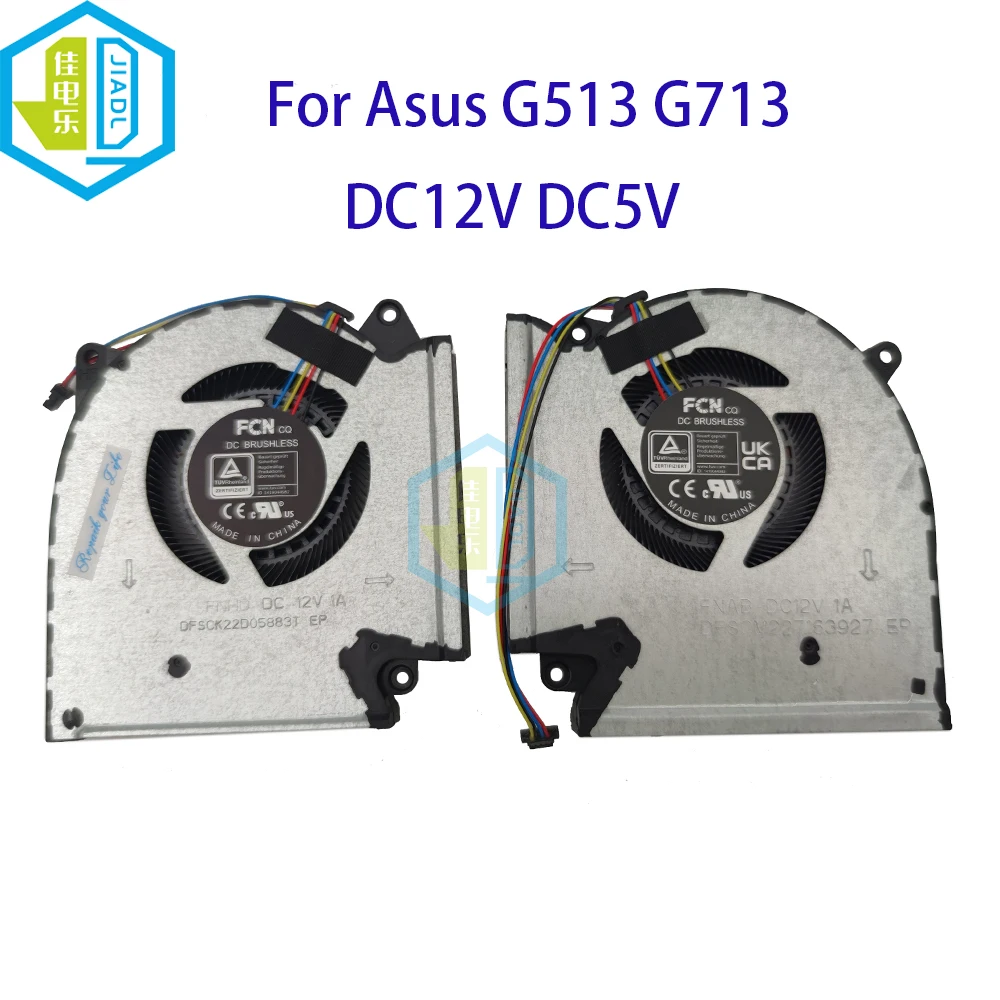 DC12V 5V CPU GPU Fan For ASUS ROG Strix G713IH G713IE G713QR G513IC G513QC G513QM Notebook Cooler Radiator Fans ​13NR0540P01011