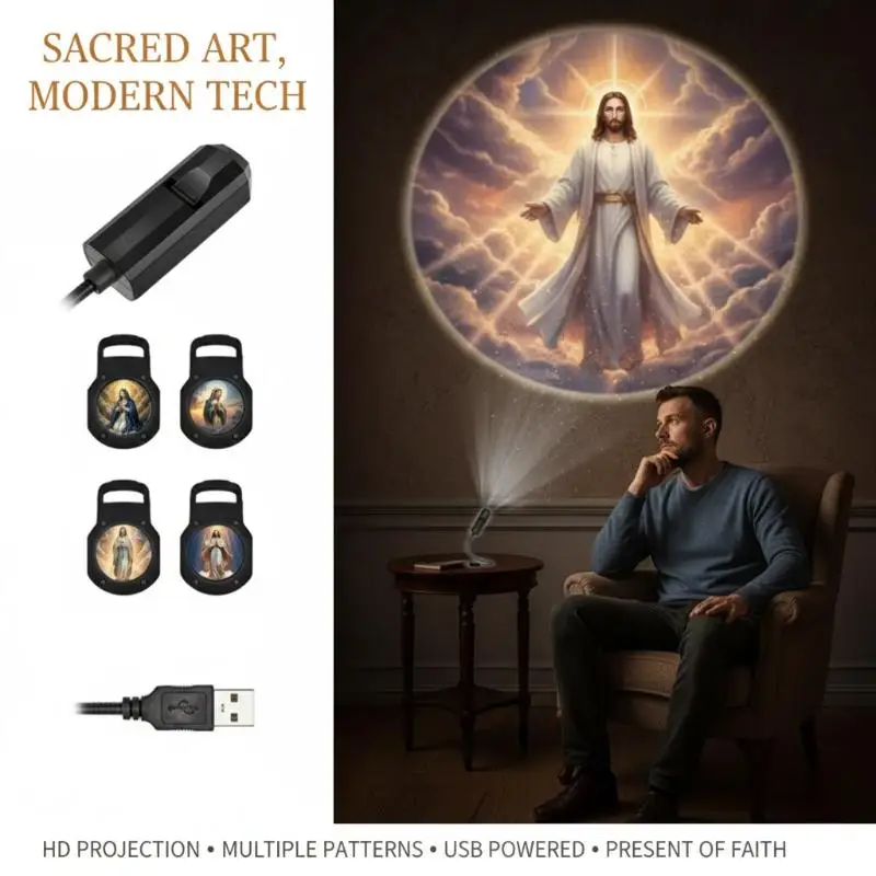 For Room Ceiling Background Decoration Religious Character Image Themed USB Projection Light With Twelve Patterns Perfect