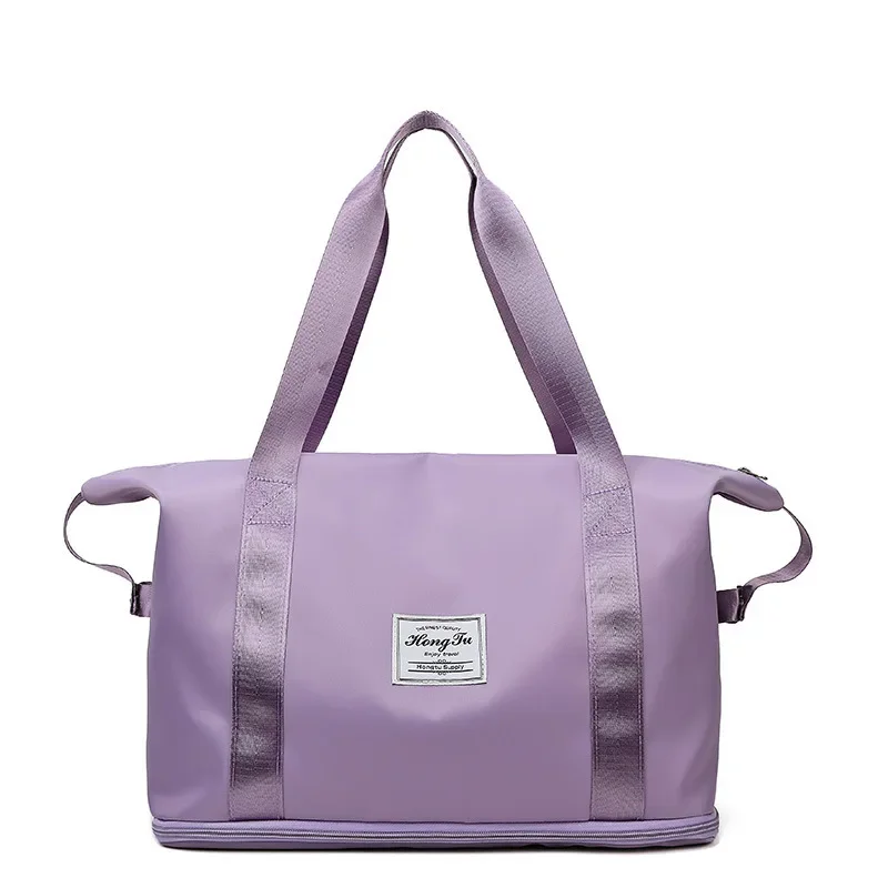 Bolsa de viaje de nailon impermeable para mujer, bolso de mano deportivo para gimnasio, almacenamiento de equipaje de gran capacidad, a la moda