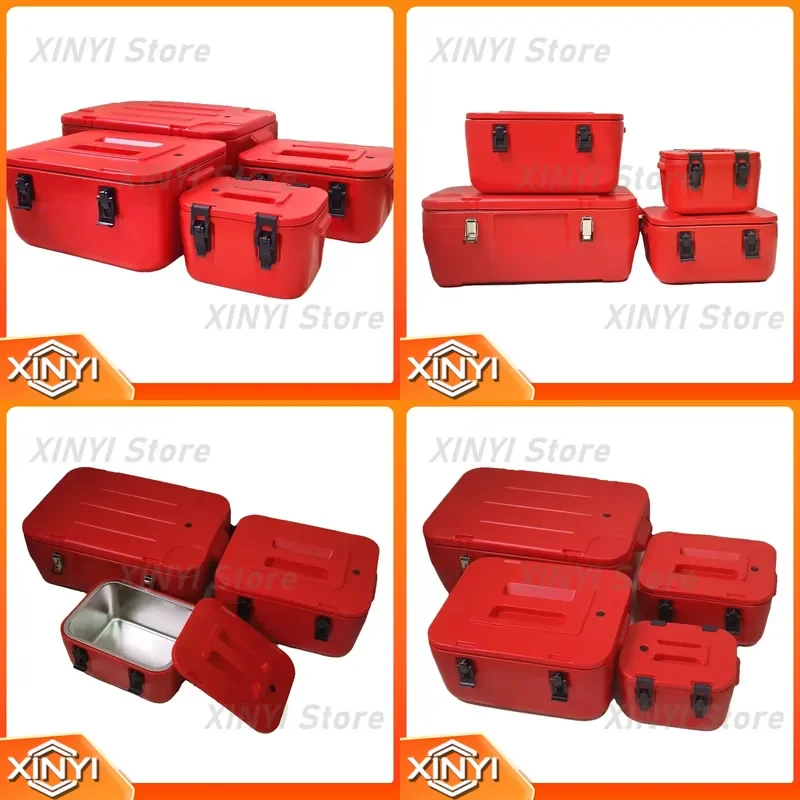 for 4-Piece Set Strong Metal Cooler Box 8L 15L 28L 40L Camping Cold Warm Storage Ice Keeping Capabilities Wholesale