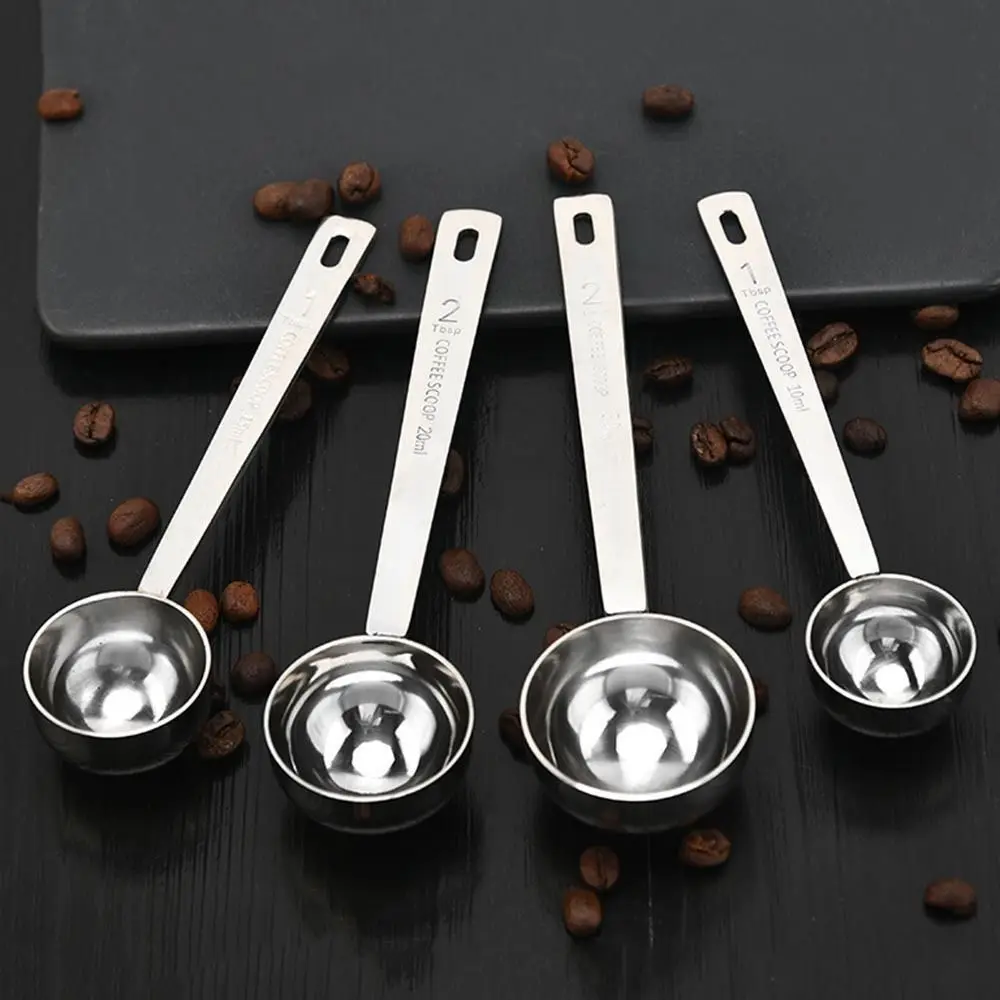 Durable Stainless Steel Measuring Spoon 5/10/15/20/30ML Thicken Powder Spoon Blending Mixing Spoon Coffee