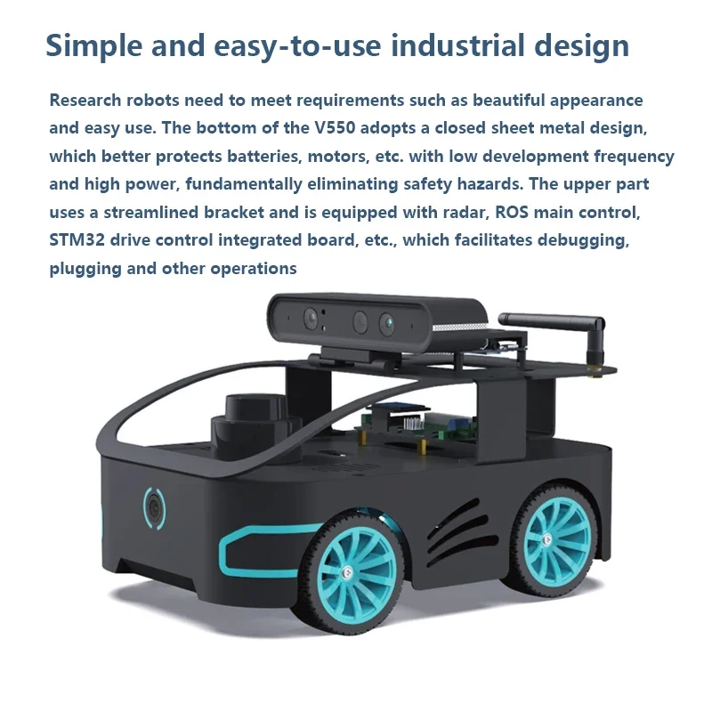 Tablero de Control principal de Raspberry Pi, Robot ROS2 V550 Ackerman 4WD, rueda de diseño Industrial, chasis, dibujo, navegación láser N10P, Radar