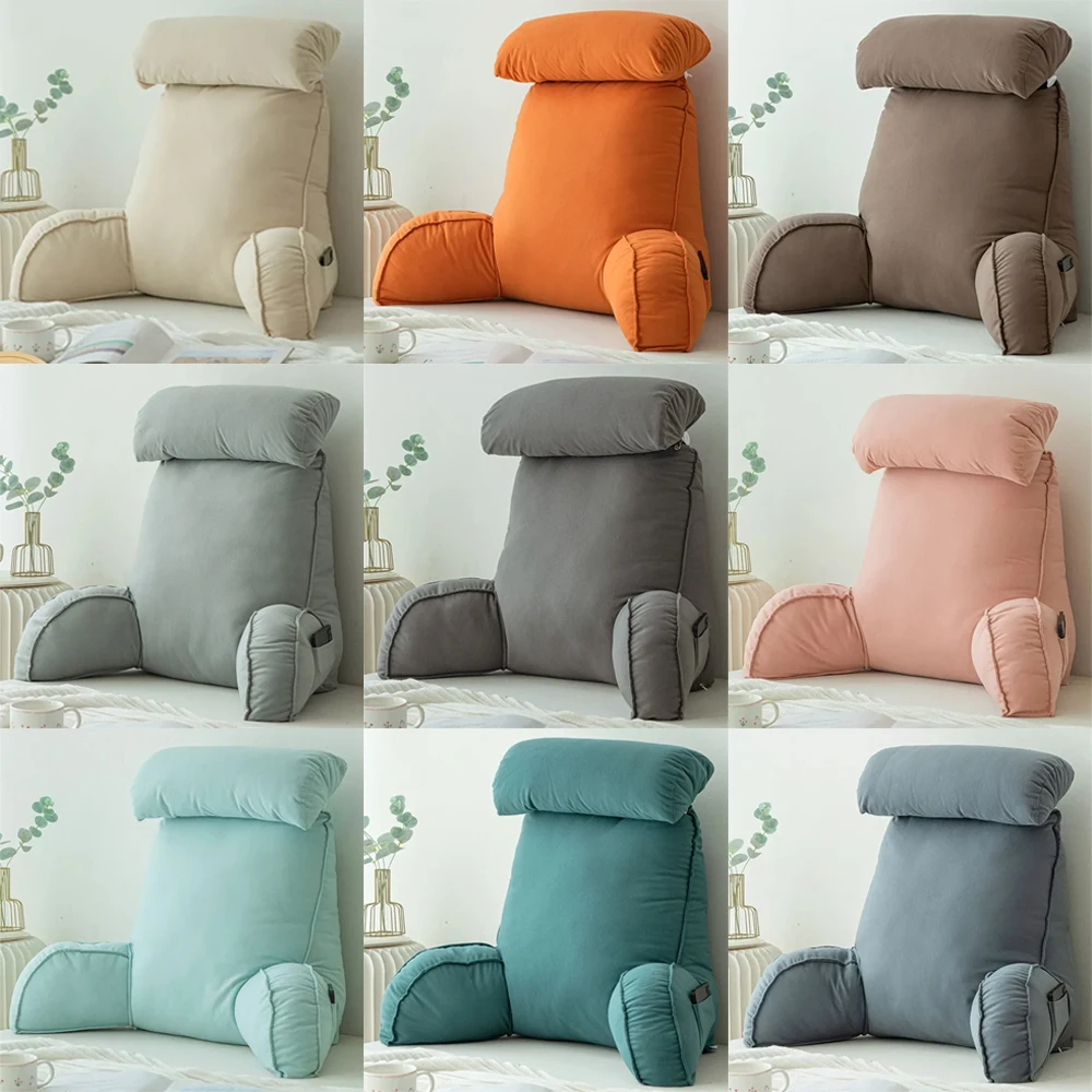 

1PC Reading Pillow with Armrests and Round Pillow Pearl Cotton Inner Core Detachable Multifunctional Big Waist Pillow 75x40x58cm