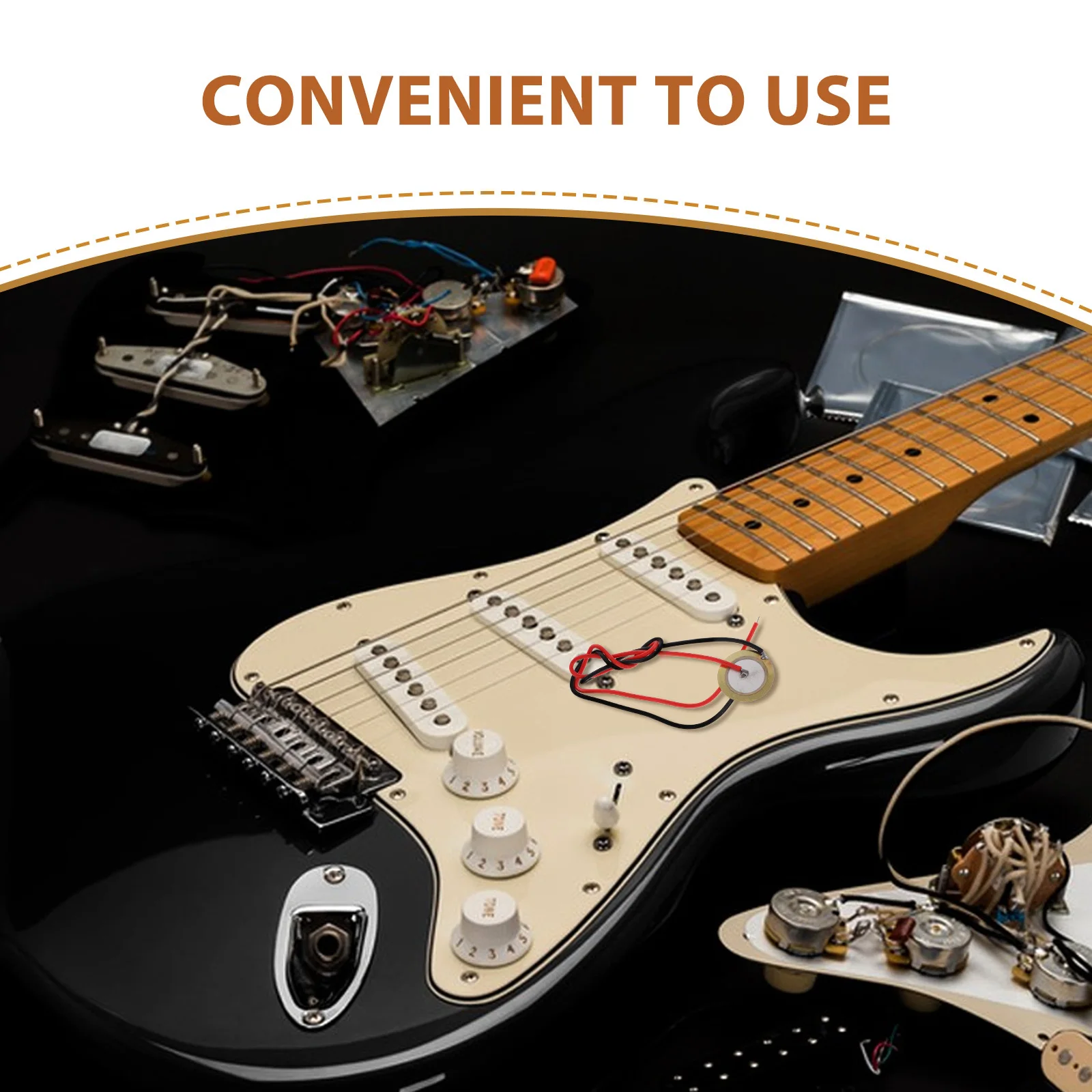 

15Pcs Piezo Pickup Disc Guitar Accessory Pure Sound Quality Long Cable Easy Install Versatile Instrument Use Pickups Piezo Disc