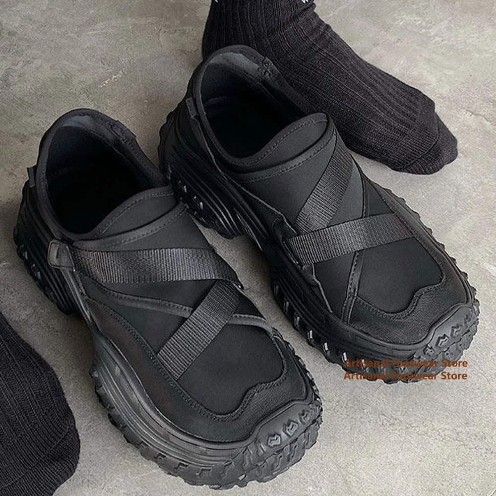 

Mesh Thick Soled Sports Shoes Slip On Casual Shoes Height Increasing Breathable Men's Board Shoes Men's Outdoor Hiking Shoes