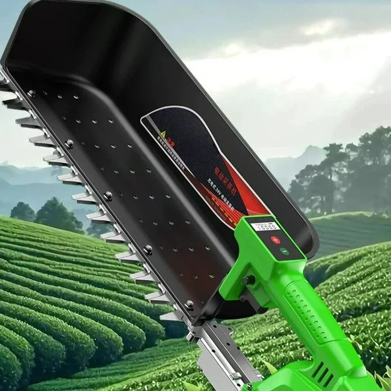 Cordless Brushless Electric Tea Picker Portable Hand‑Held Tea Leaf Harvesting Apparatus with Collecting Basket for Tea Garden