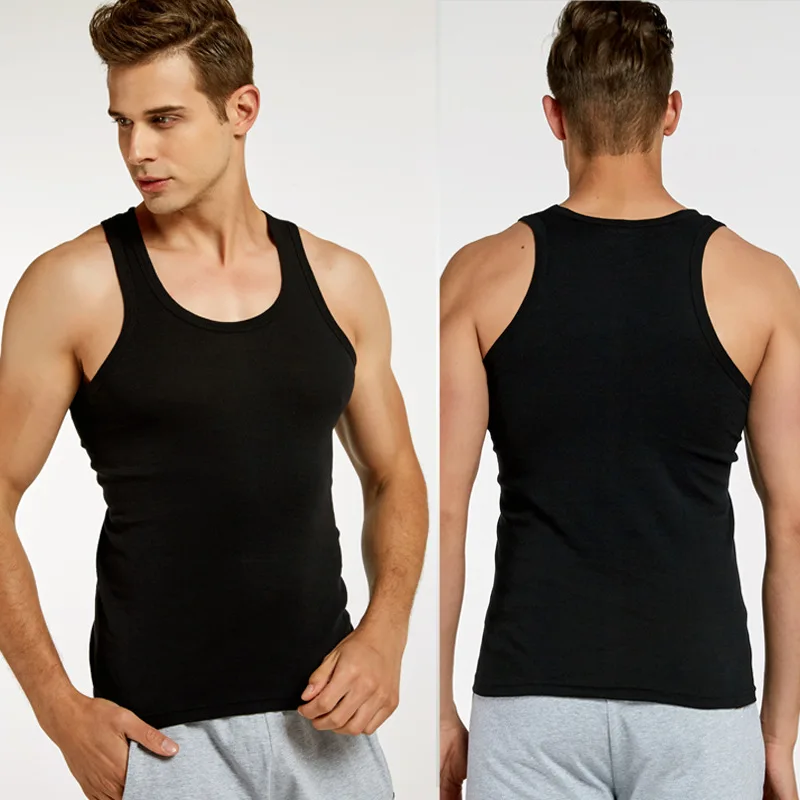 Men\'s Vest Pure Cotton Sexy Undershirt Bodysuit Cotton Bodybuilding Motion Outerwear Sweatshirt Elastic Singlet Homme Shirt Top
