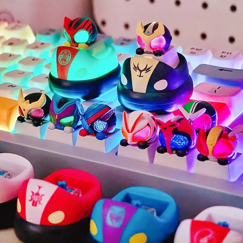 

Hot Kamen Rider Q Version Custom Keycaps Anime Figurine Mechanical Keyboard Keycap For Boys Collectible Birthday Gifts In Stock
