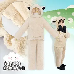 Children's Sheep Wool Cosplay Stage Performance Costumes Halloween Carnival Animal Party Clothing Set Fall/Winter Daily Costume