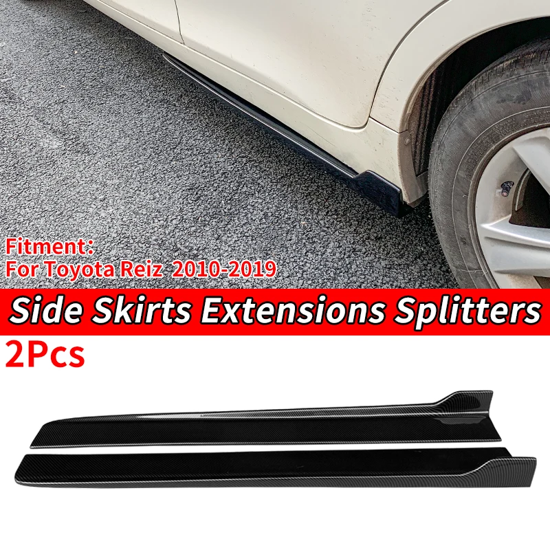 

Car Side Skirts Extensions Bumper Door Lip Splitters Winglet Carbon Look Accessories ABS For Toyota Mark X Reiz 2010-2019 2014