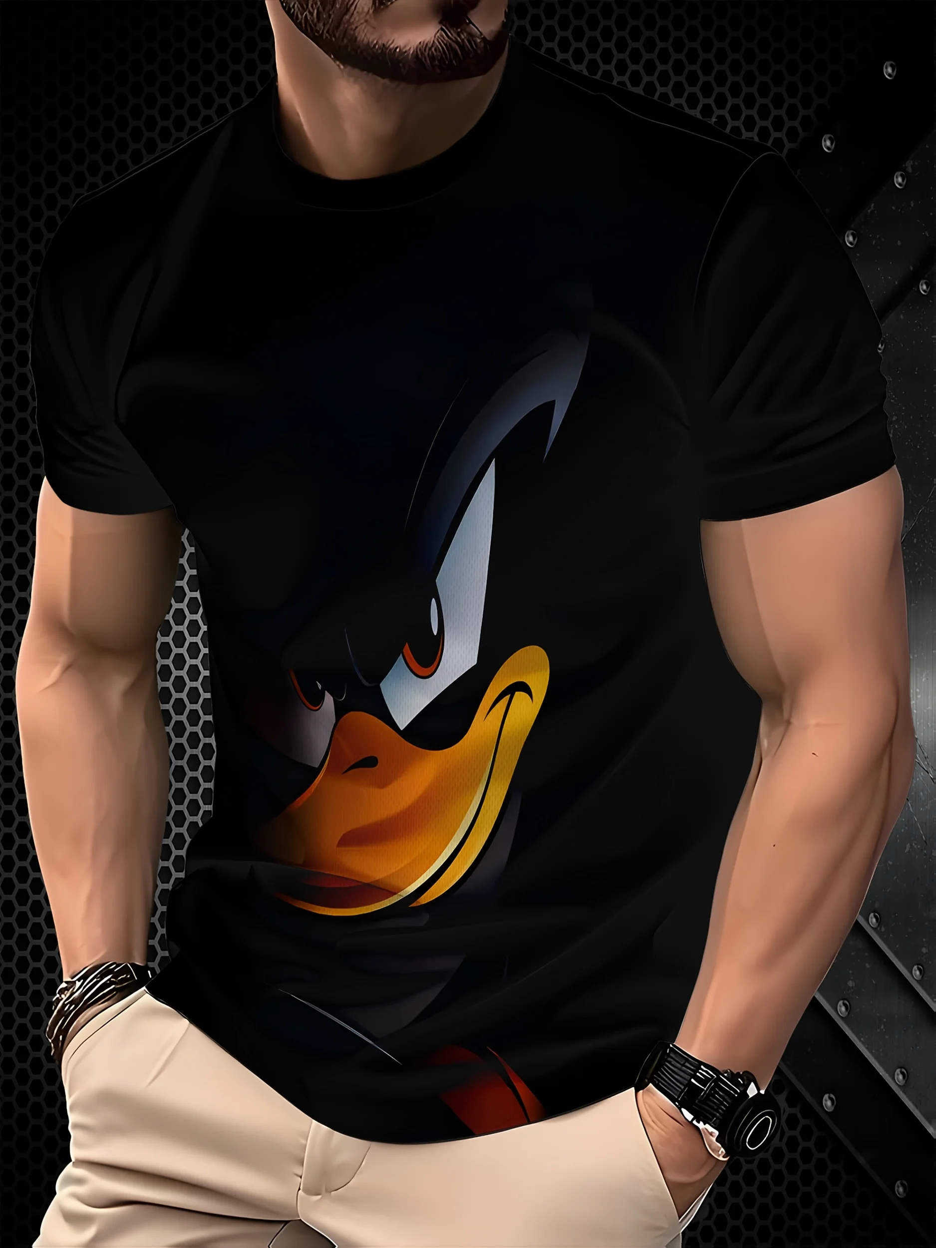 

Забавная футболка с рисунком утки для мужчин и женщин, летние дышащие топы с короткими рукавами, модная повседневная уличная 3D мужская пляжная футболка