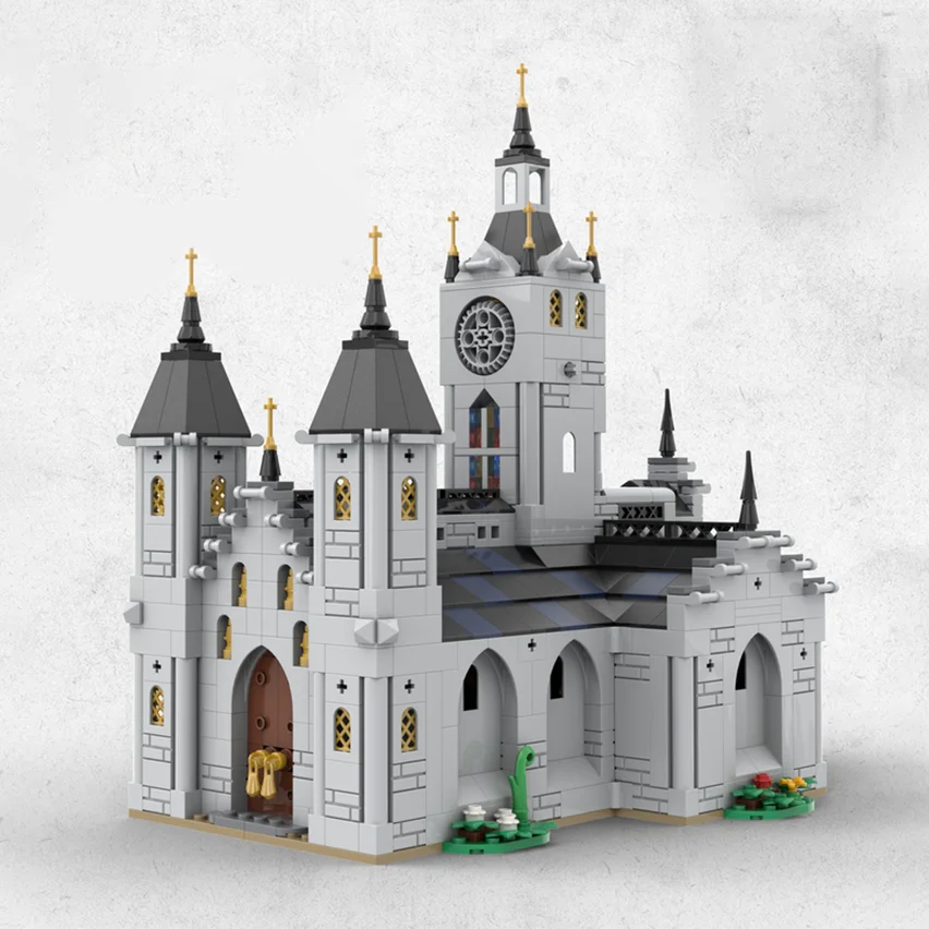 Bloques de construcción MOC para niños, juguete de ladrillos para armar iglesia Medieval, juego de montaje creativo, ideal para regalo de vacaciones, arquitectura, 1445 piezas