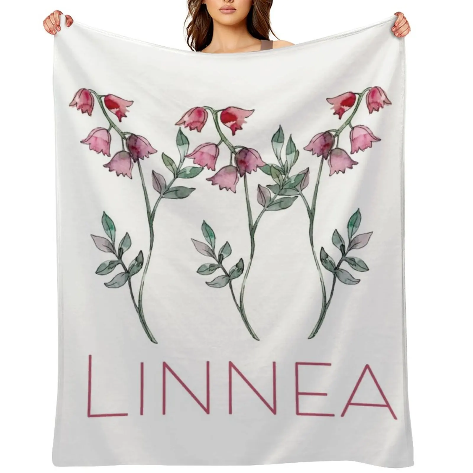

Nordic Wildflower Linnea Twinflower Pretty Pink Flowers floral Throw Blanket heavy to sleep Thin blankets ands Blankets