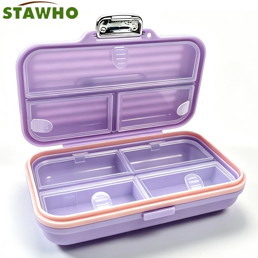 1PCS Weekly Pill Organizer 7 Compartments Moistureproof Airtight Travel Case, Portable Small Pill Box for Vitamins, Fish Oil