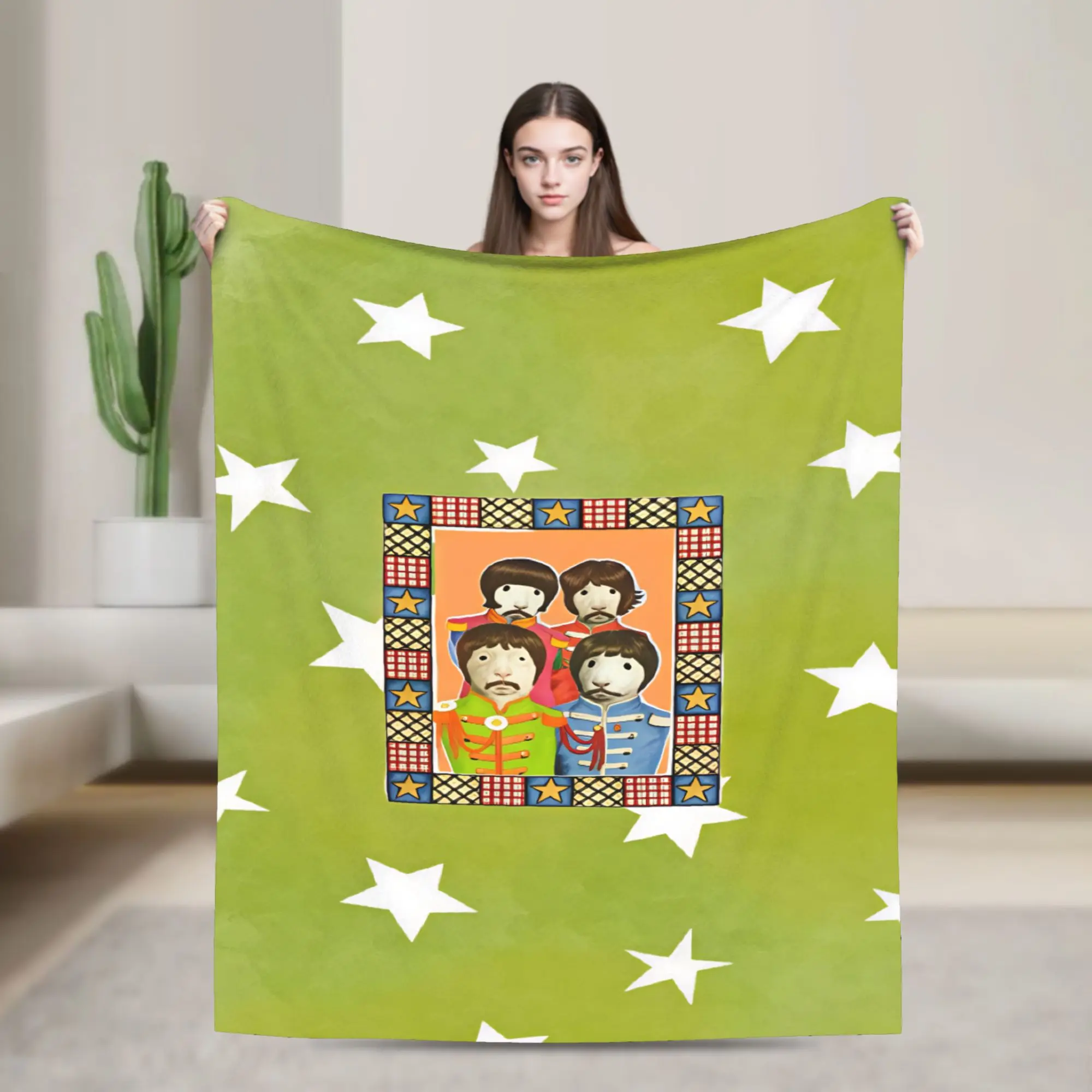 Warm Soft BlanketsGirls Boys Camping Beatled Music Throw Blanket  Flannel Bedspread For Bedroom Graphic Sofa Bed Cover