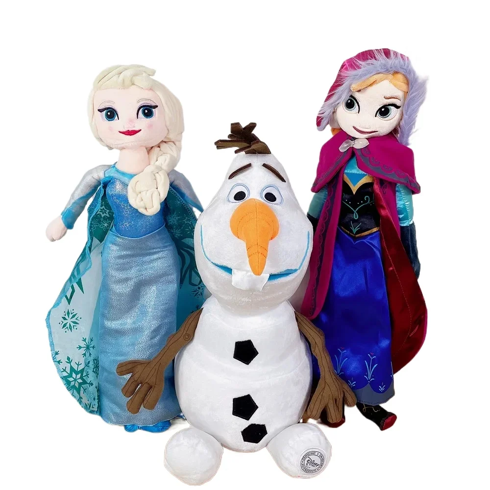 50cm Cartoon Anime Frozen Princess Anna Elsa Olaf Stuffed Plush Toy Doll Room Ornament hold pillow Girl Birthday Christmas Gift