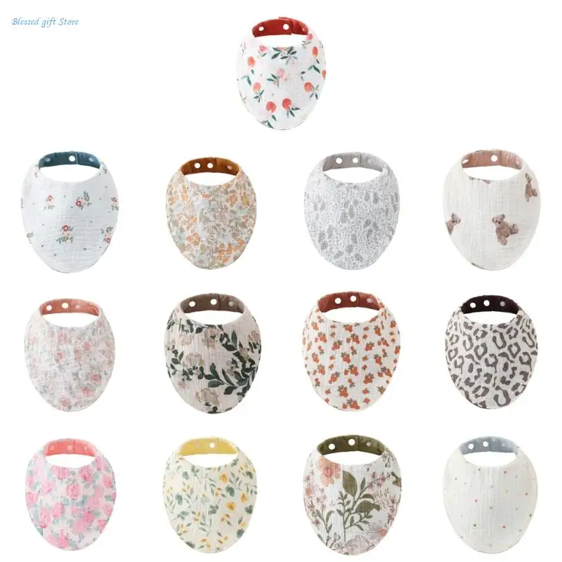

Baby Bib 6 Layer Cotton Absorbent Comfortable Burp Cloth for Drooling Teething
