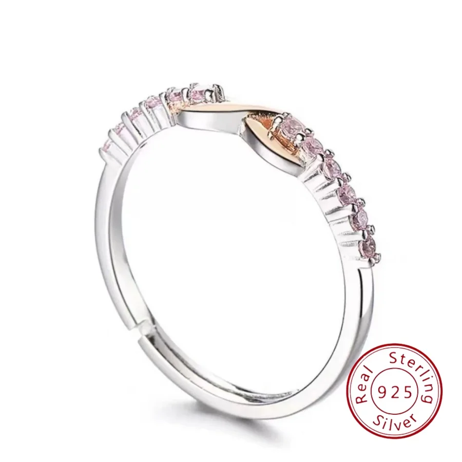 S925 فضة القوس 8 خاتم المرأة الأكثر مبيعا المتخصصة تصميم فاخر مستوحاة لانهائي الحب الدائري السبابة البنصر #2