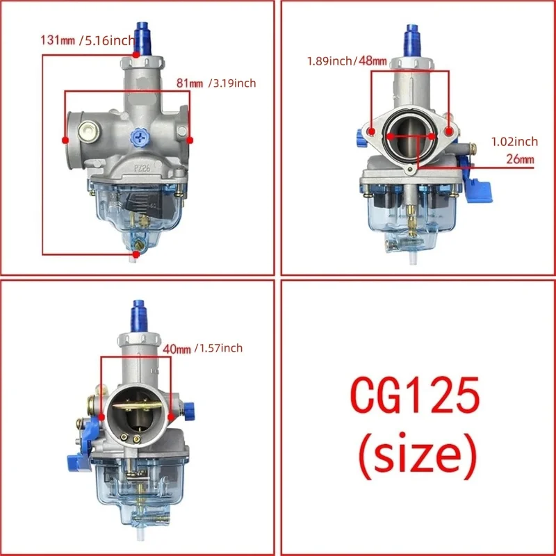 Carburetor For Honda CG125 / XF125 / XL125 / LIFAN125 / CB125 / XR100 / GL100 / PZ26 26mm Motorcycle Carburetor Carb