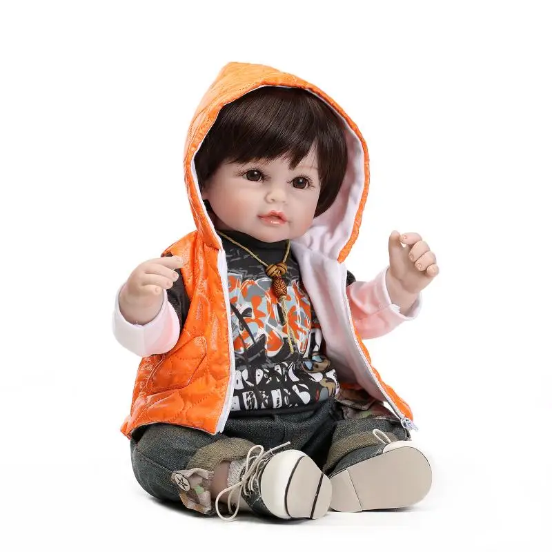 

reborn toddler boy 55cm Silicone Vinyl Reborn Baby Doll Toys Lifelike Soft Cloth Newborn babies Doll Reborn Birthday Gift