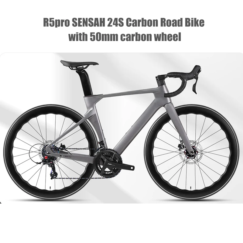 

Twitter R5pro Carbon Road Bicycle SENSAH 2X12S Hydraulic Disc Brake Gravel Racing Bike With 50mm Carbon Wheelset For Adults