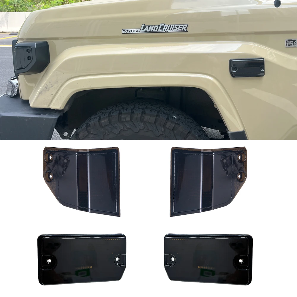 

LED Smoked Black Side Corner Indicator Light Lamp for Toyota Land Cruiser 70/76/ 78/ 79 LC70/76/78 LC79 2024 2025 Accessories