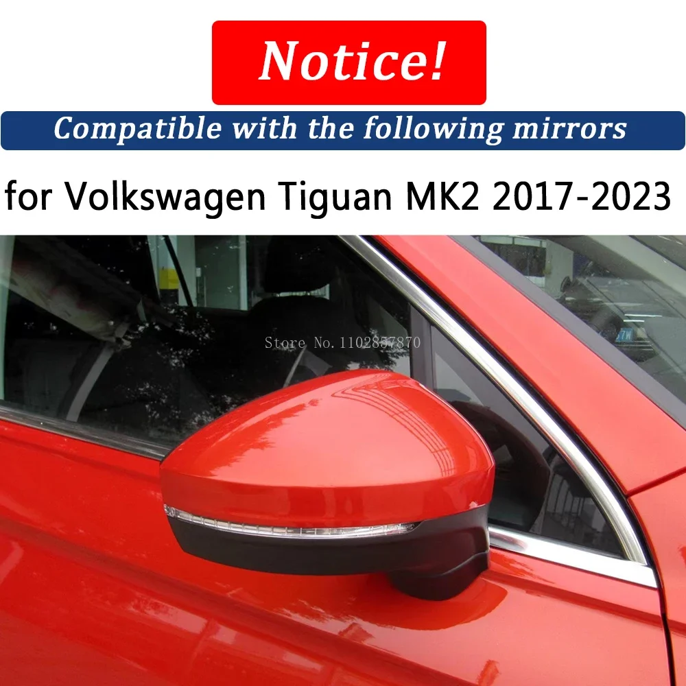 Rearview Mirror Cover for Volkswagen Tiguan MK2 2017-2023 Real Carbon Fiber Side Mirror Shells Add on Frame Replacement Case